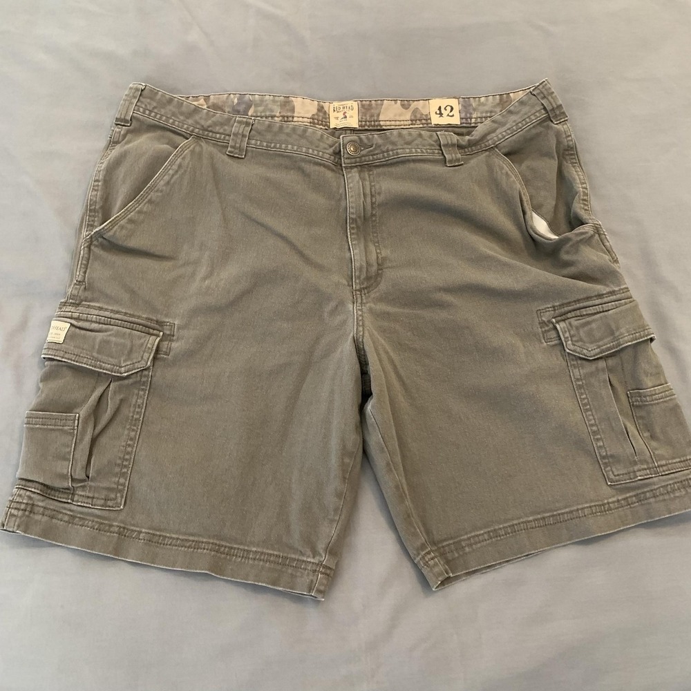 RedHead Cargo Shorts Mens 42 Beige Stretch Canvas Utility Pockets Outdoor